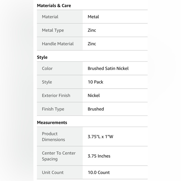 Asidrama 10-Pack Drawer/Door Pulls Brushed Satin Nickel 3.75”(96mm), NIP - Picture 8 of 13